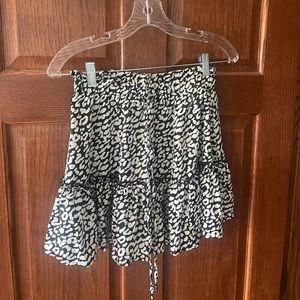 Shein black and white cheetah print skirt
